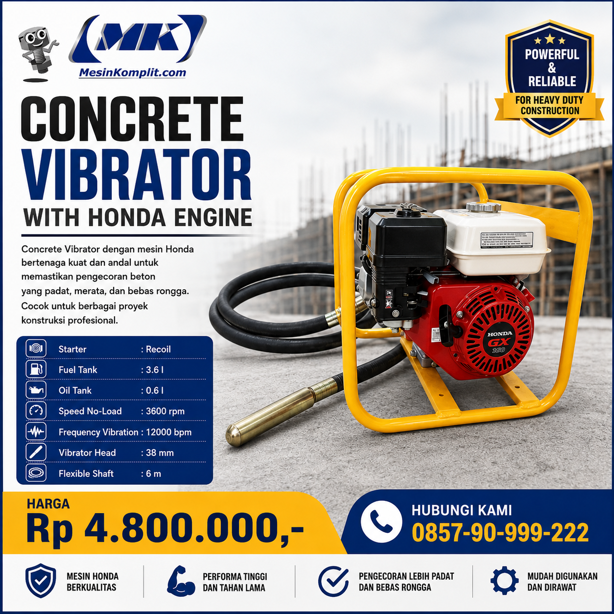 Vibrator Beton 6m Honda (...